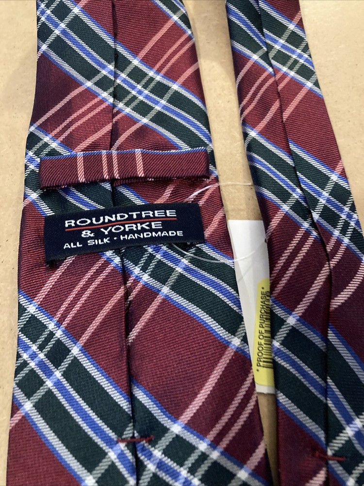 Rountree & Yorke Plaid Tie NWT