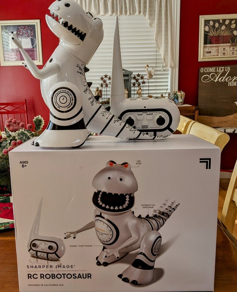 New Sharper Image Robot RC Interactive Trainable Robotic Dinosaur Robotosaur Toy