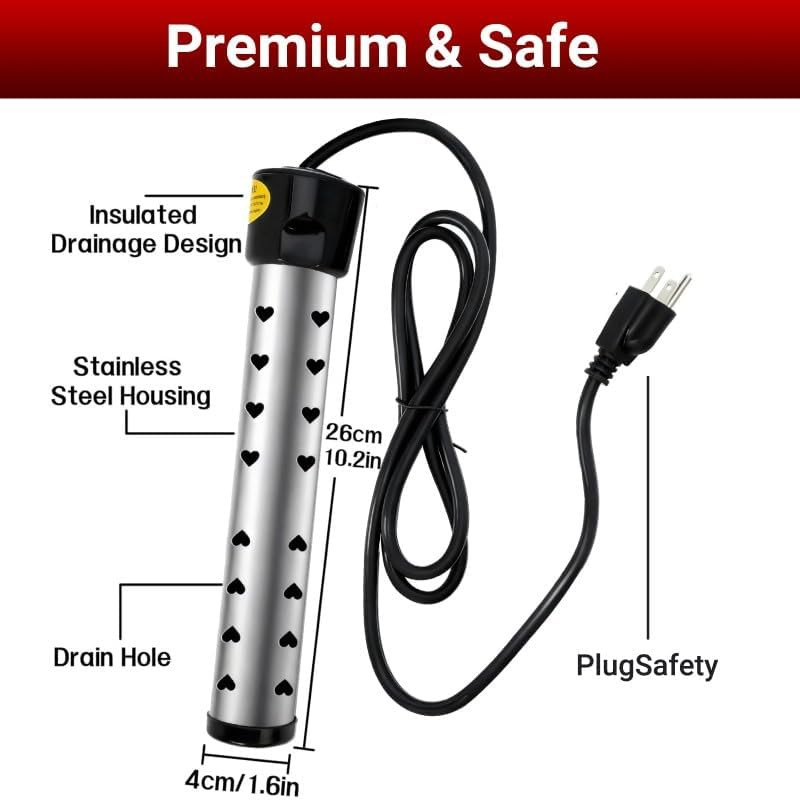 Water Heater Electric 2000W Fast Heating Portable Water Heater with 304 Digital