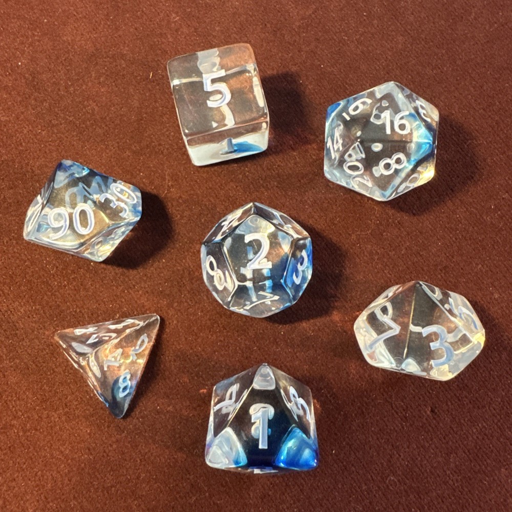 Floating Mist Polyhedral Dice Set 7 Pieces - RPG DND K