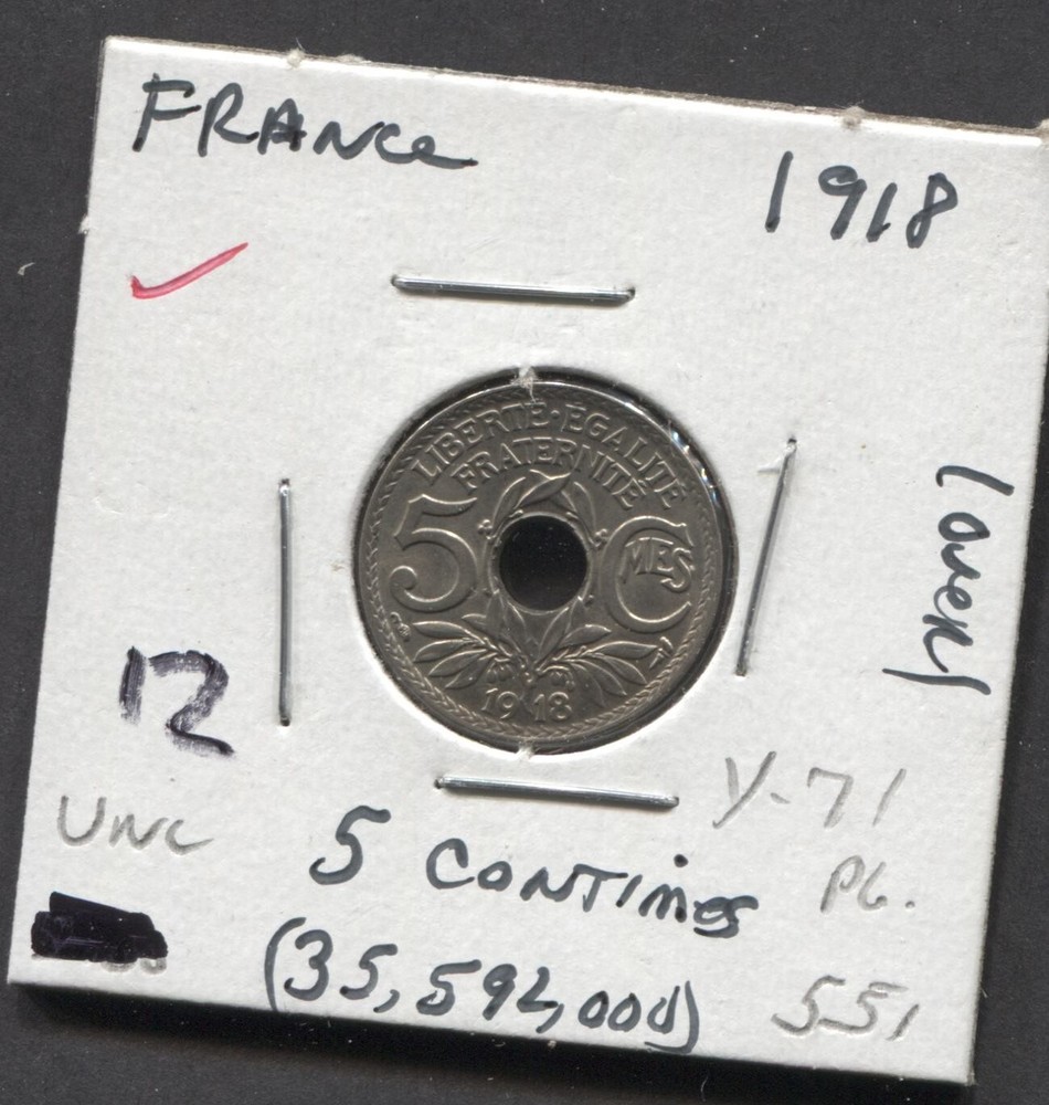 1918-Germany-UNC/5 Centimes
