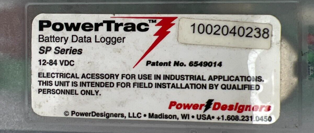 POWERTRAC BATTERY DATA LOGGER SP SERIES 12-84 VDC