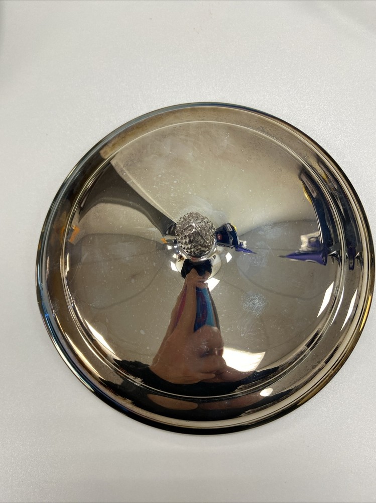 Sheffield Silver Silverplated Casserole Pinecone Top Pyrex Insert Dish 9" w Lid