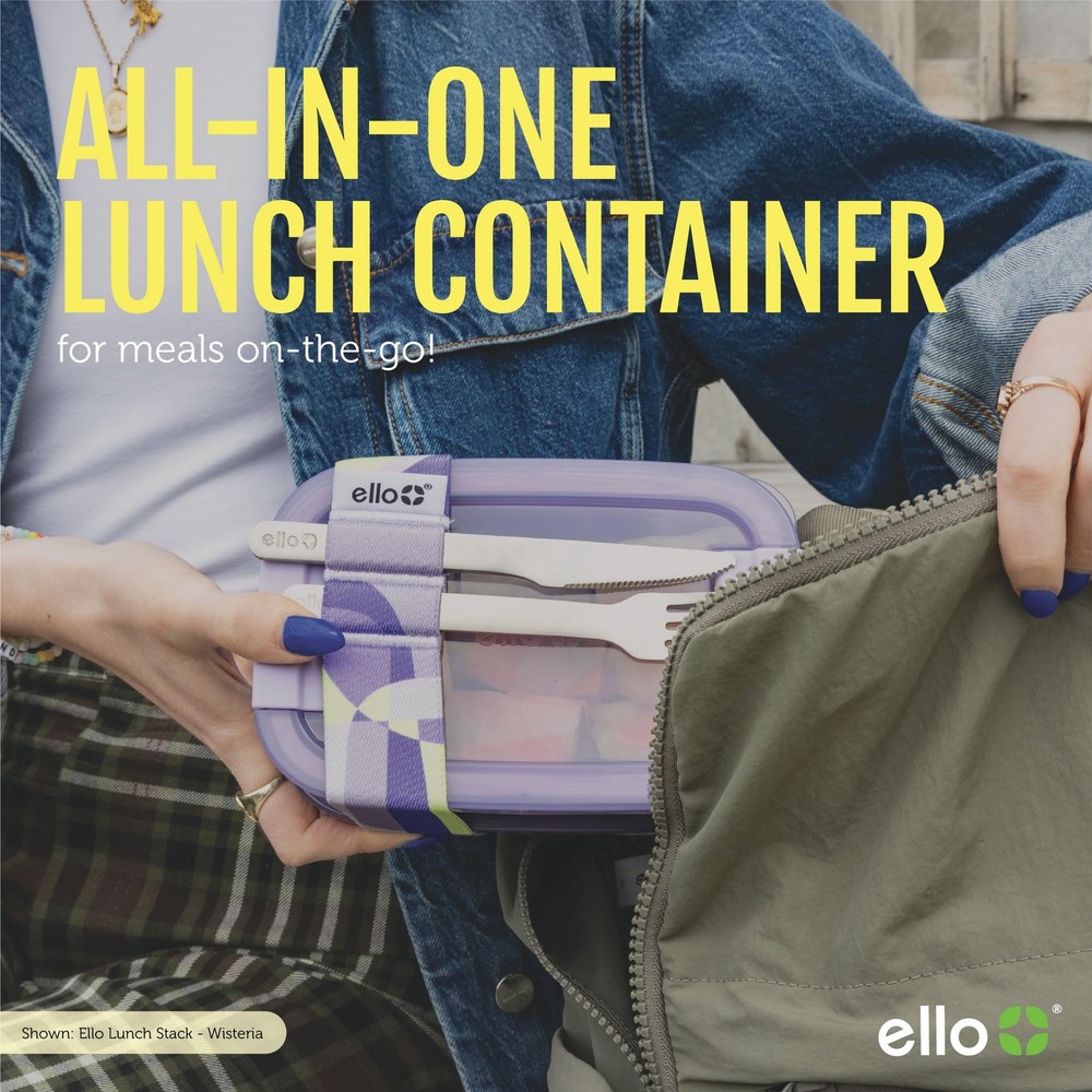 Ello 2-Pack Lunch Stack Plastic Food Storage Container 2 & 3 Cup, Raspberry