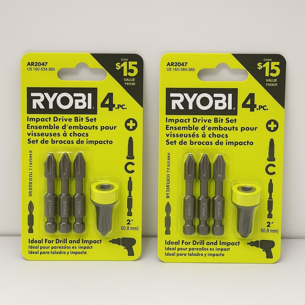 Ryobi AR2047  Impact Driver Bit Set 4pc (2 Pack)