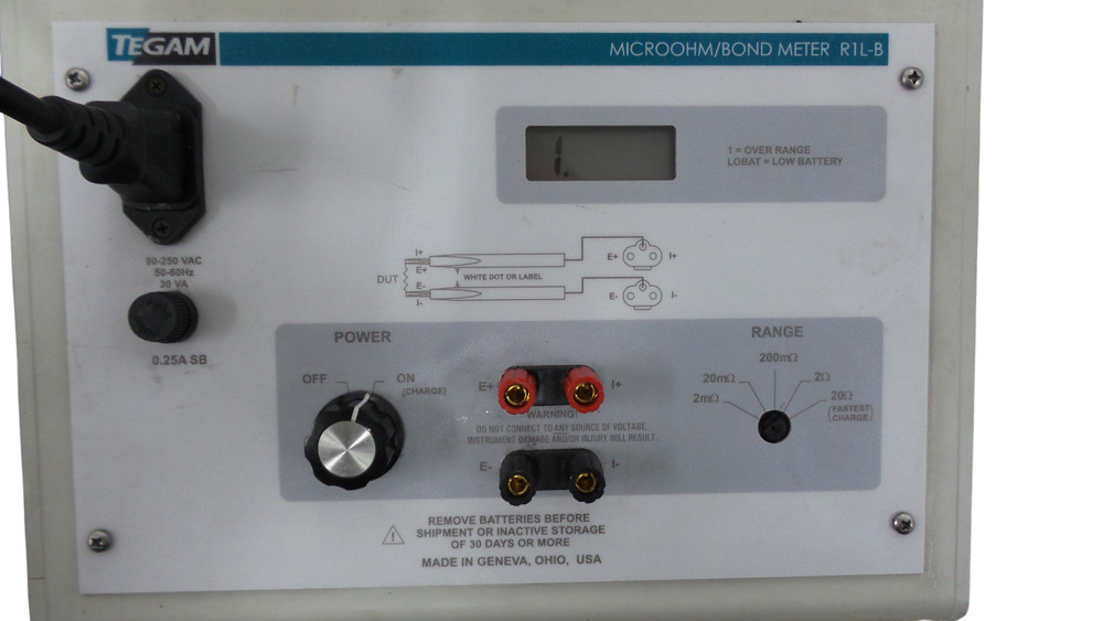 TEGAM R1L-B Micro ohm/Bond Meter - Free Shipping