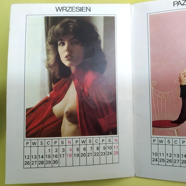 Retro Erotic Folding CALENDAR 1983-1984