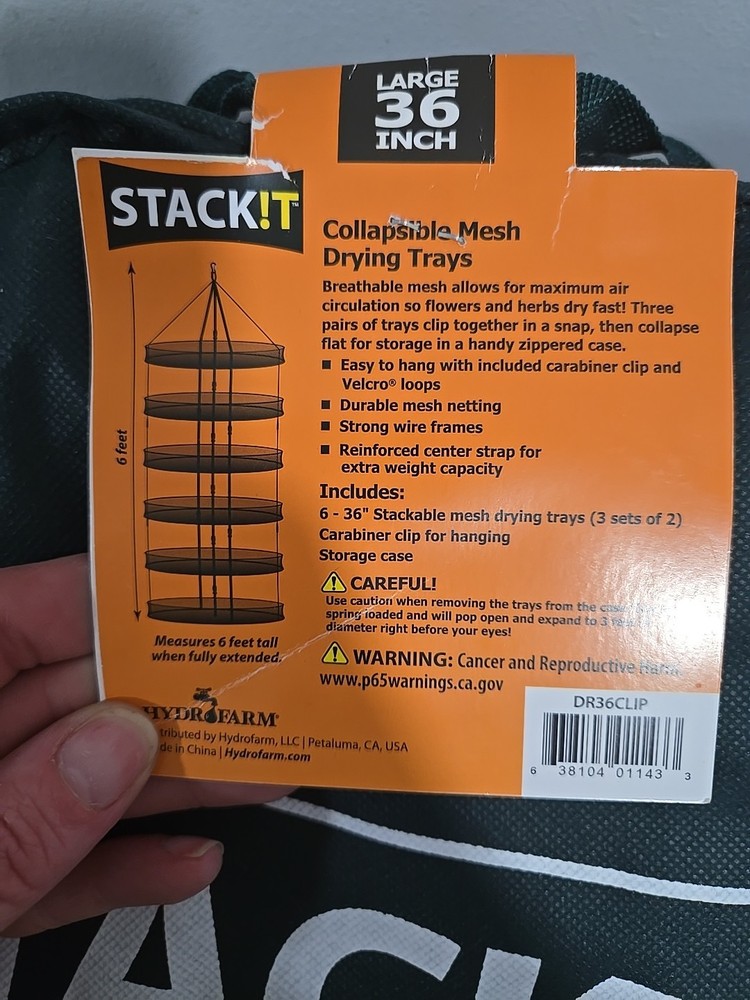STACK!T ~ Collapsible Mesh Drying Trays ~ 36" X 6' ~w/Storage Bag