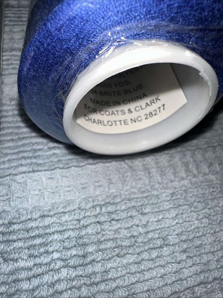 Coats Surelock 4 Spools 0254 Bright Blue Polyester Thread,3000 Yds