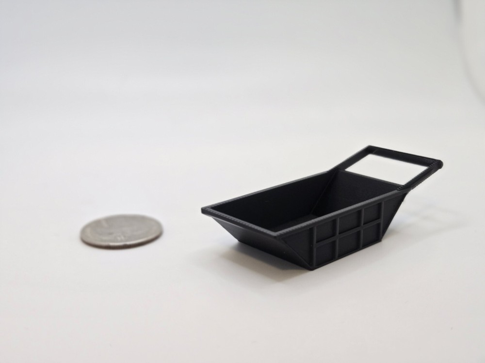 Custom 1/87 Scale 12 Cubic Yard Bedding Box in Black