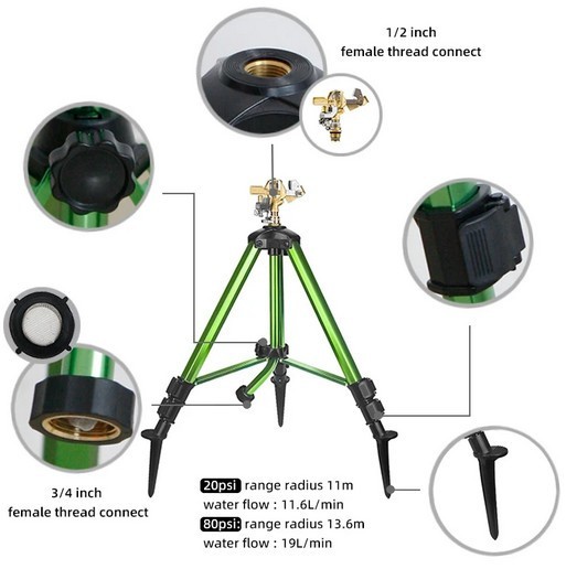 Portable Wildfire Sprinkler, Tripod & Wye Connector