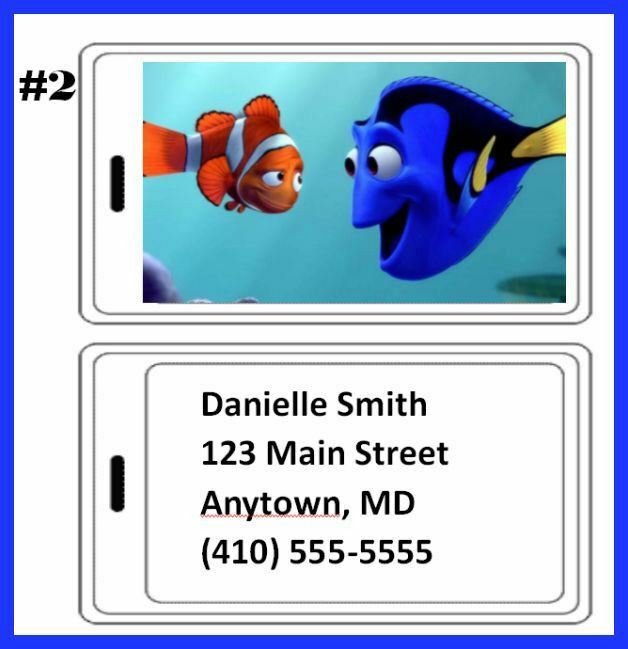 Personalized FINDING DORY NEMO Luggage tag fish