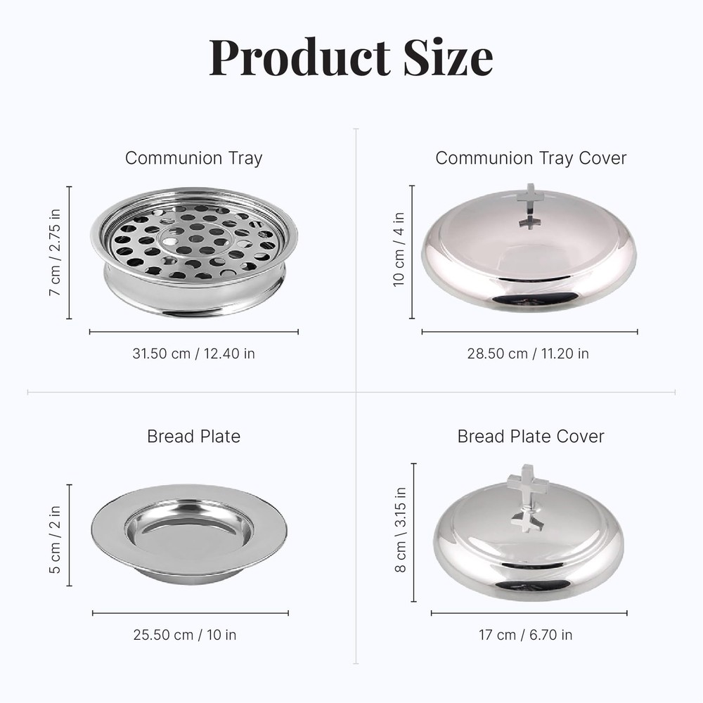 Mayur Exports Communion Ware | Holy Stackable 1 Shiny (Mirror) Finish