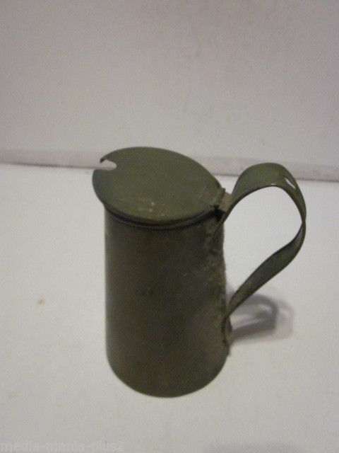 VINTAGE SOLID BRASS OLD FIREPLACE OIL HOLDER CONTAINER