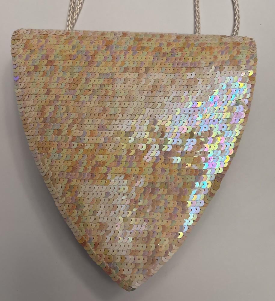 Vintage Bueno Purse Caryl Brill Iridescent Sequin Triangular Read Description