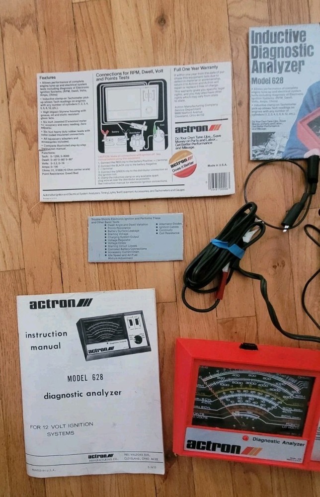 Vintage ACTRON Inductive Diagnostic Analyzer Model 628 with Box.