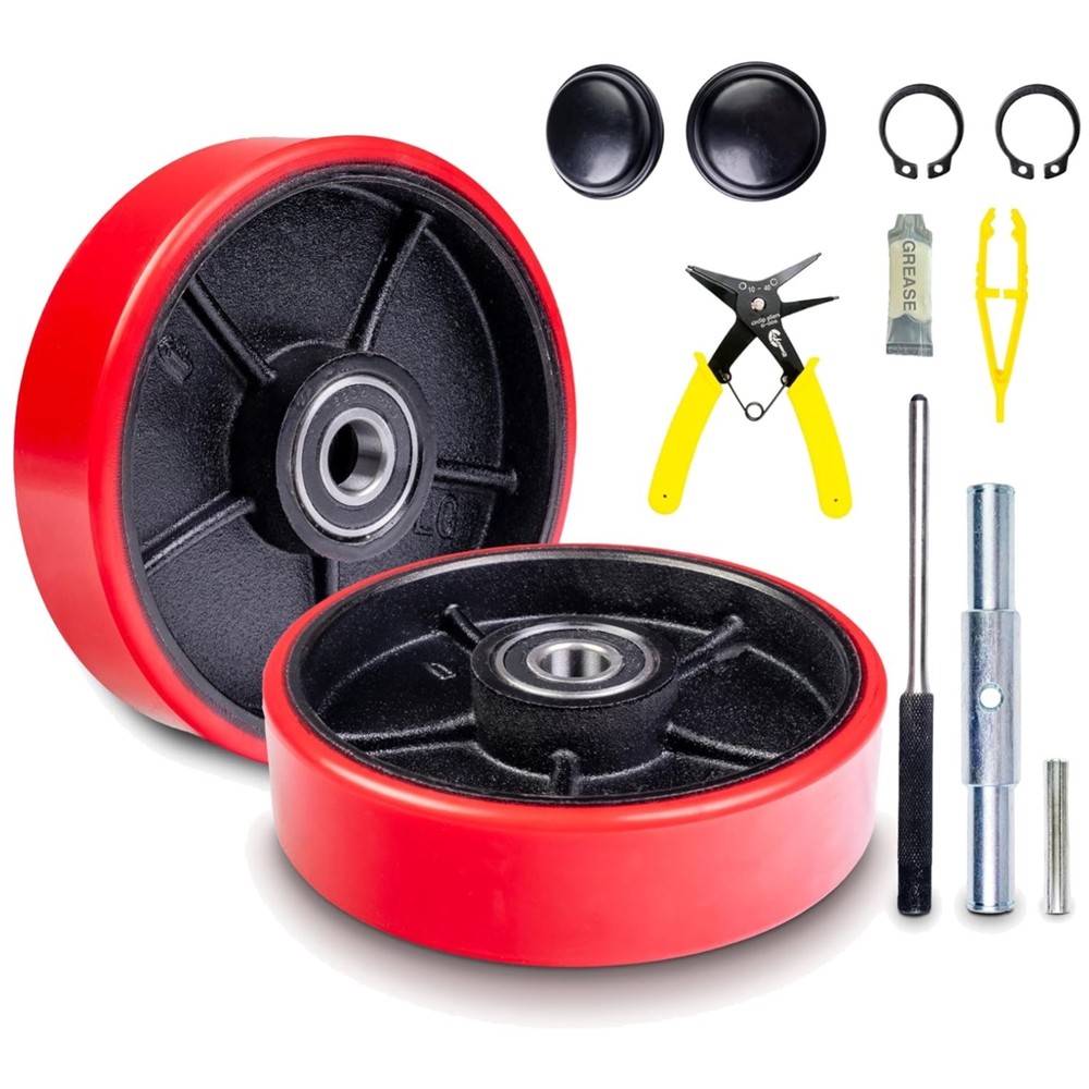 Pallet Truck Steering Wheels - 7"x2" Polyurethane