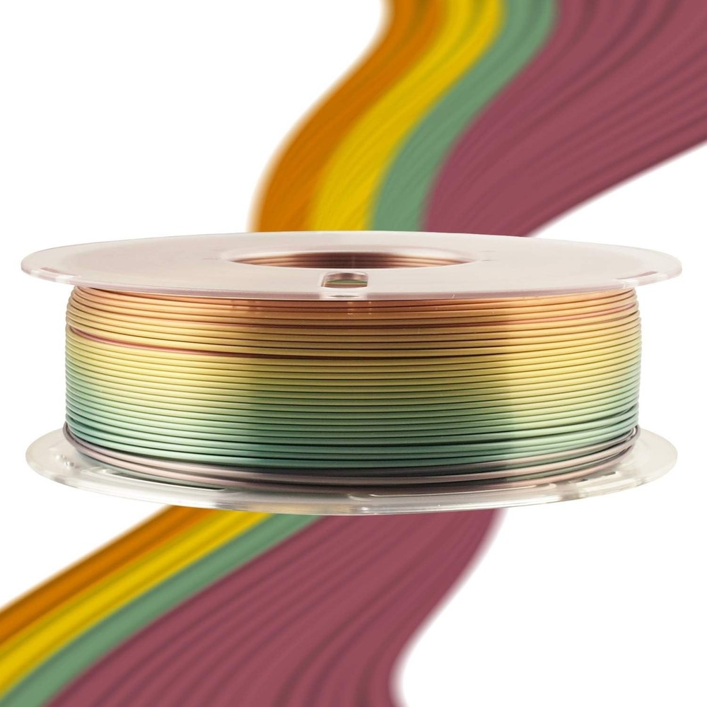 Silk Shiny Fast Color Gradient Change Rainbow Multicolored 3D Printer PLA Filame