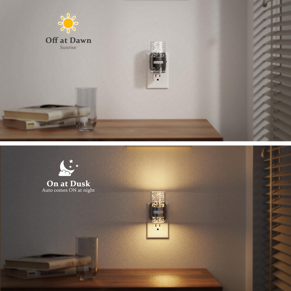 JandCase Motion Sensor Night Light, Night Lights Plug Into Wall, 2 Pack 3000k LE