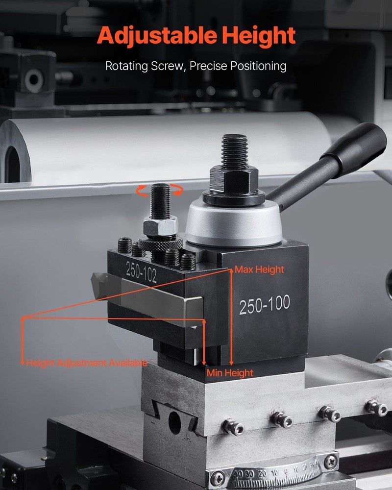 8pc Quick Change Tool Post Set for 6-12 Inch Lathe Holders