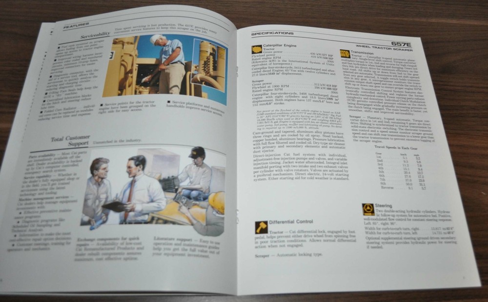 Caterpillar 657E Wheel Tractor Scraper Specification Technical Brochure Prospekt
