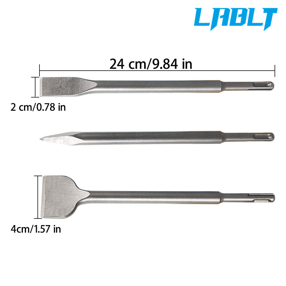 LABLT 6 Pcs SDS plus Chisel Set Concrete Drill Bit Set Rotary Hammer Bits