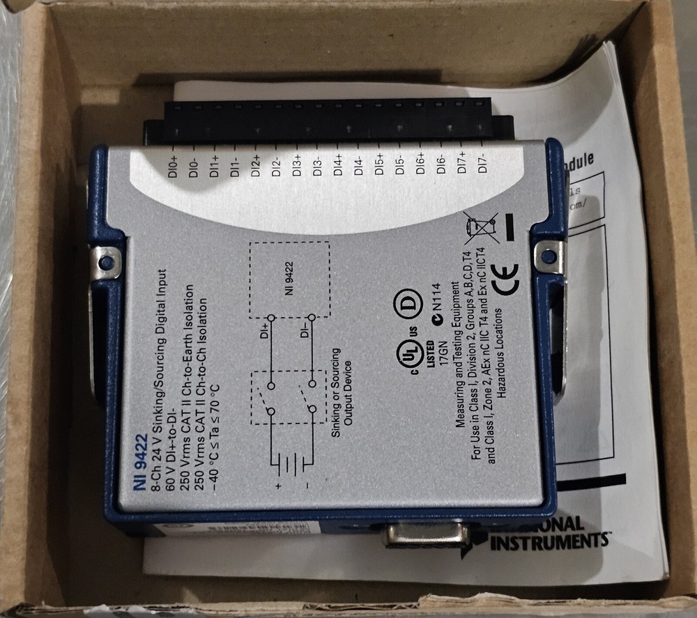 National Instruments 9422 8-Channel 24 V Sinking/Sourcing Digital Input Module