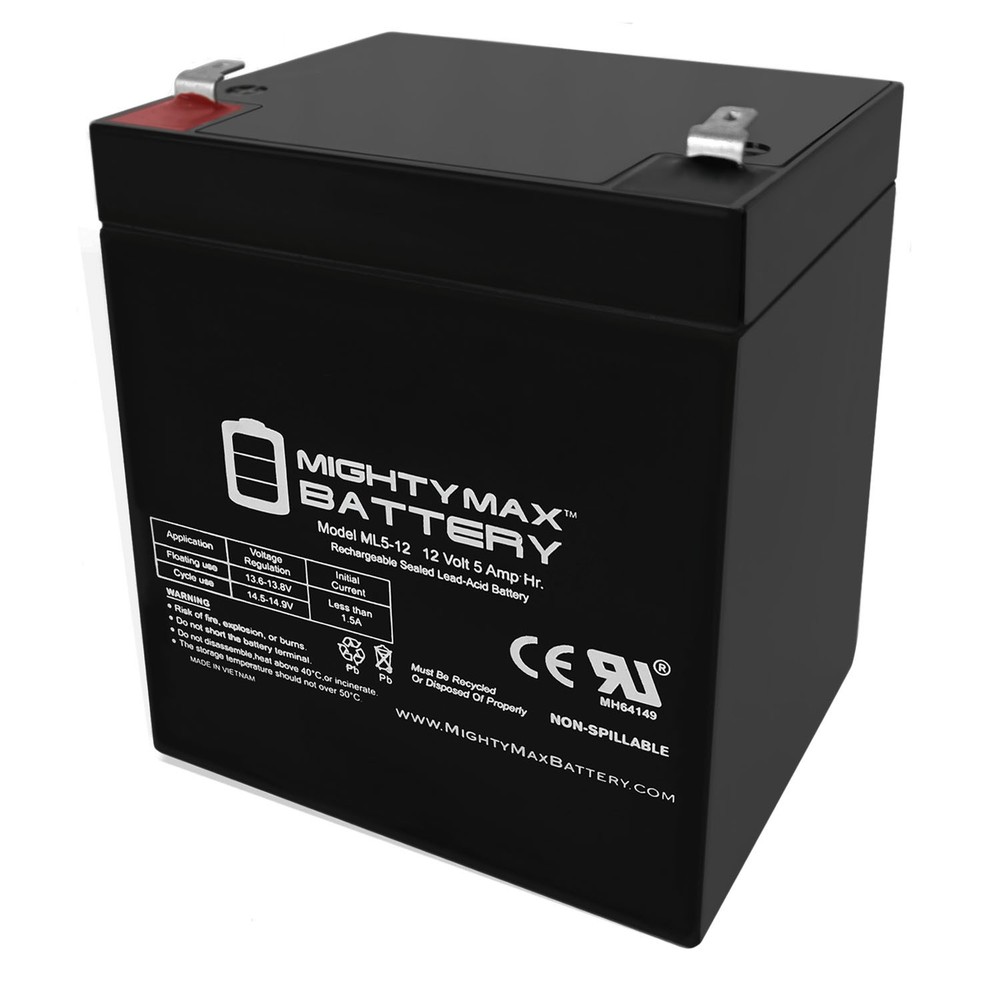 Mighty Max 12V 5AH SLA Replacement Battery for Ritar RT1255H