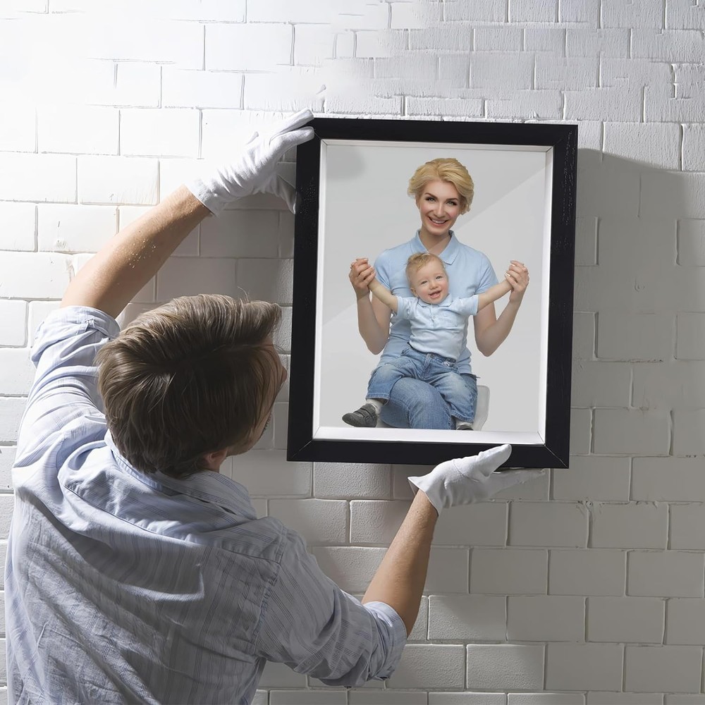 Shadow Box Frame 8x10 - 3 Pack Wood Deep Shadowbox with Glass Shadow Boxes Di...