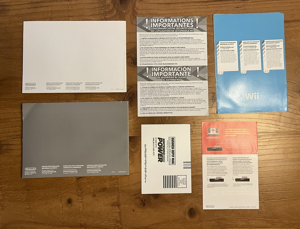 Nintendo Wii Manuals Console Instructions + Inserts ONLY Ships Fast