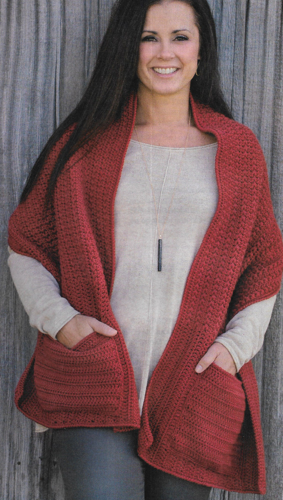 Lady's Winter Warmer Wrap crochet pattern instructions