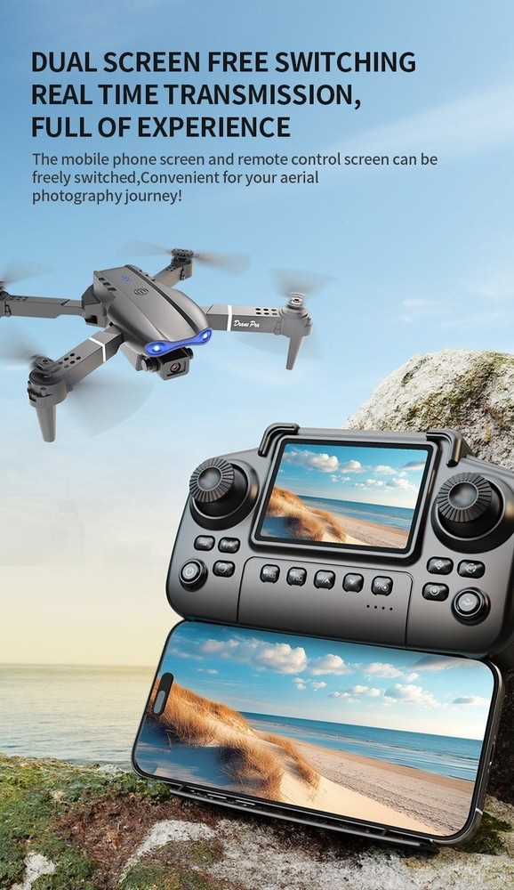 Drone With Remote Control, Dual Camera, Obstacle Avoidance, Foldable Arms