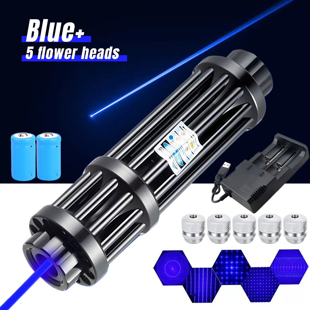 Adjustable Blue Burning Laser Pointer Visible Star Light Beam Dot Light Battery