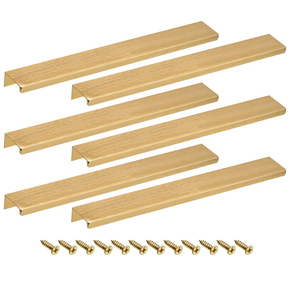 Cabinet Edge Finger Pull, 10pcs 250mm/9.84 Hidden Cabinet Pulls, Gold