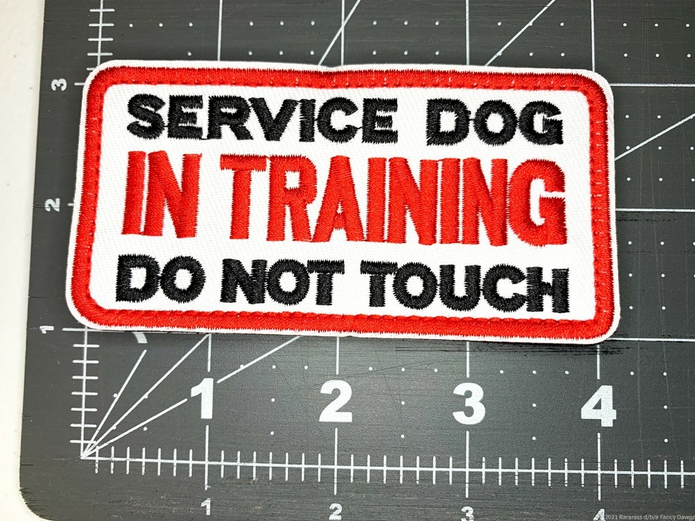 Service Dog In Training Patch 2" x 4"  hook and loop  - One each
