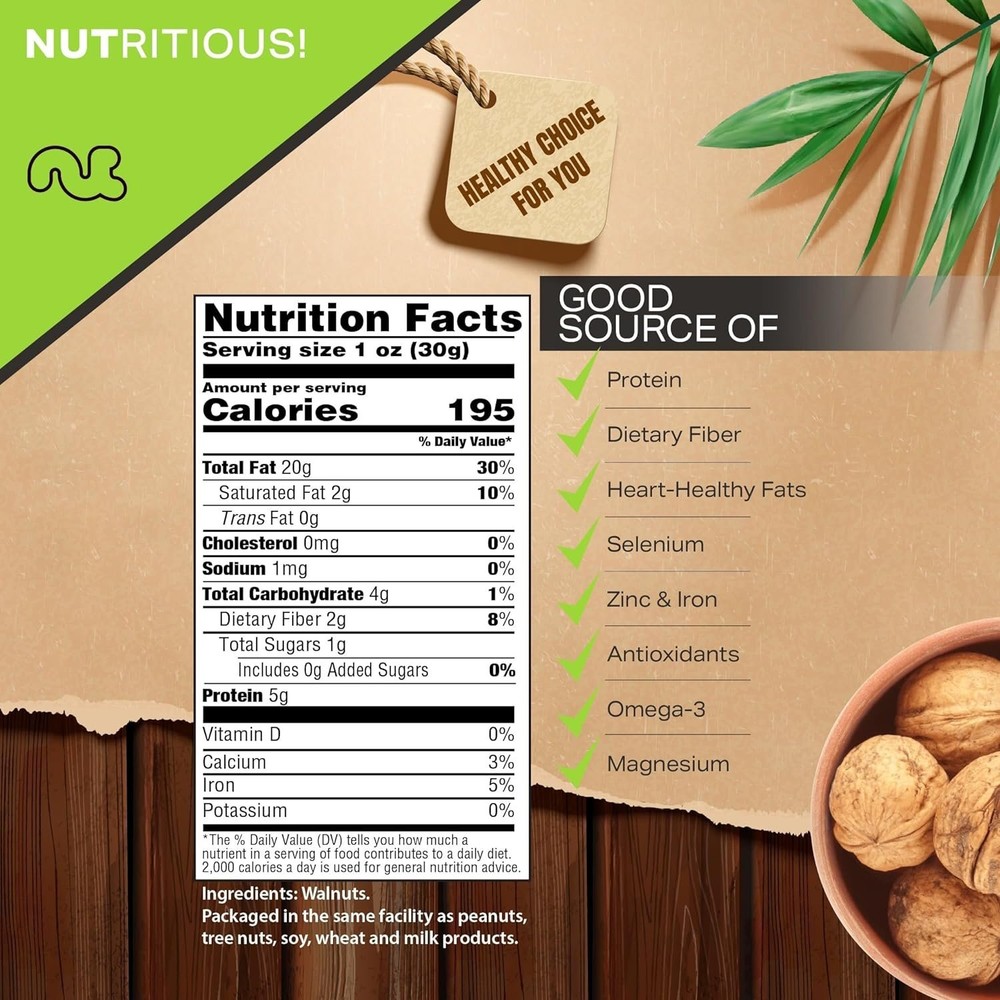 Nut Cravings - Raw Walnuts In Shell, Whole, (32oz - 2 LB) Packed Fresh in...