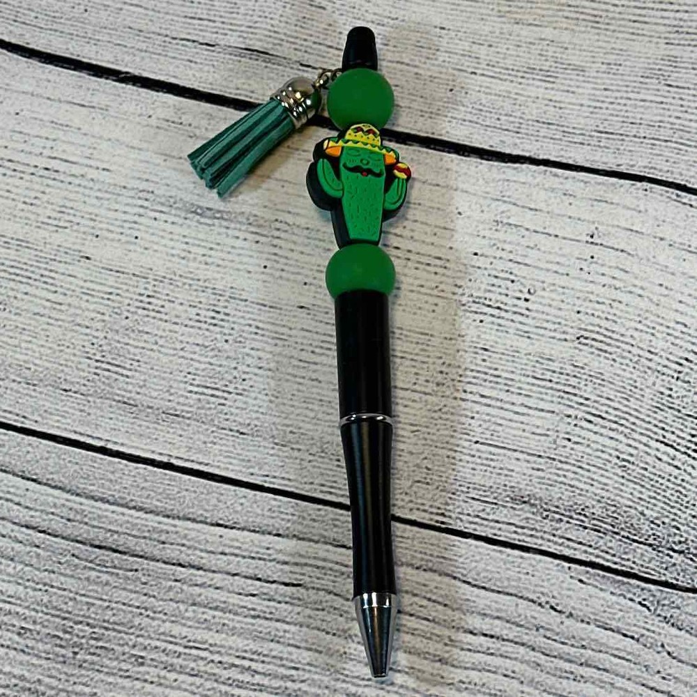 NEW Festive Cactus Beaded Pen