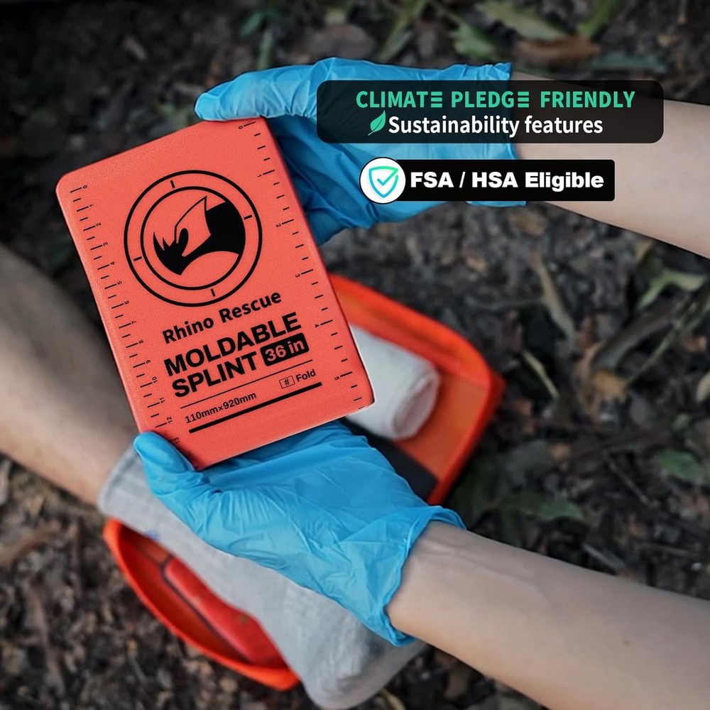 First Aid Splint 36" X 4.3" Orange-Gray, Keep Bones in Position (1, Folded)