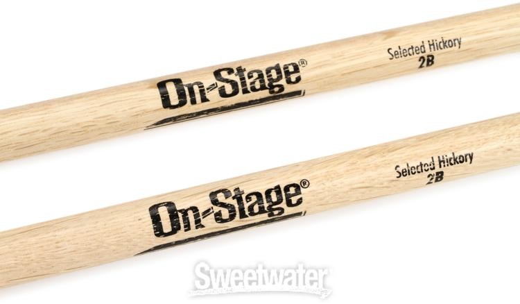 On-Stage Hickory Drumsticks - 2B - Wood Tip (12 pair)