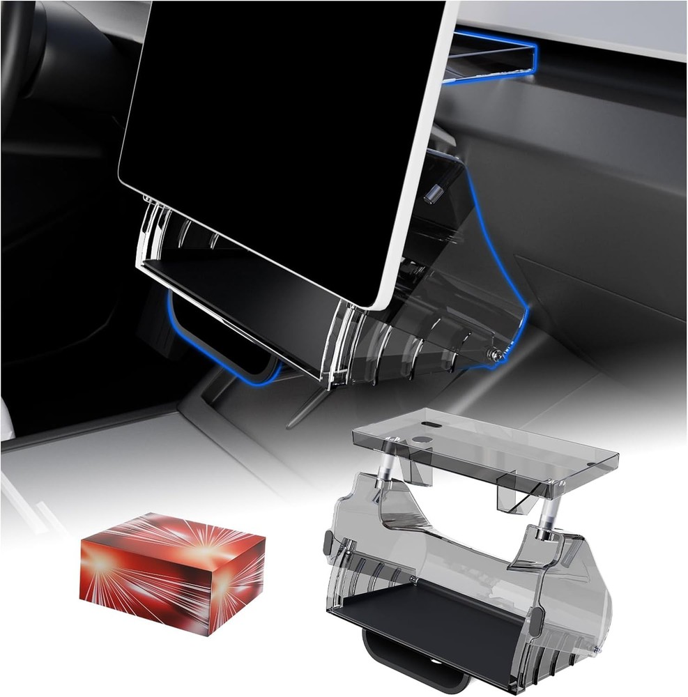 Concealable in-car storage compartment, black