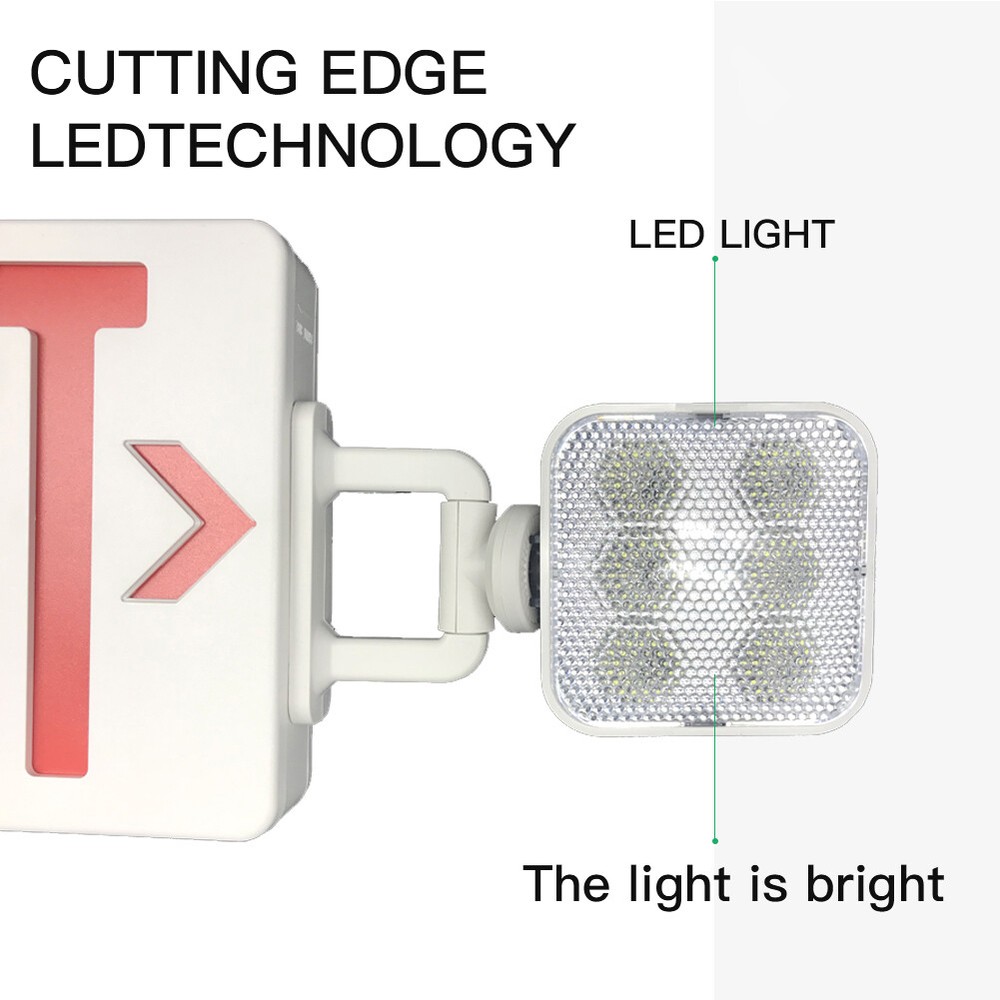 2 Pack Red LED Exit Sign, UL Emergency Light - Dual LED Lamp ABS Fire Resistance