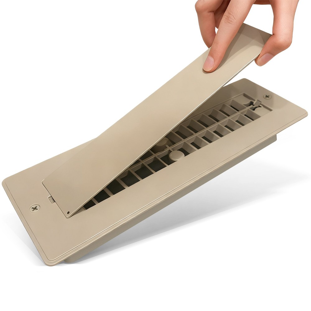 Safoner Aluminum RV Floor Register for 2"x10" Vent with Removable Pet-safe Cover
