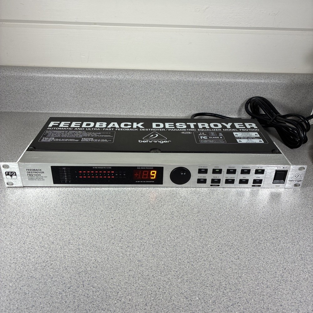 Behringer Feedback Destroyer FBQ1000 Rack Mount Parametric Equalizer Ultra Fast