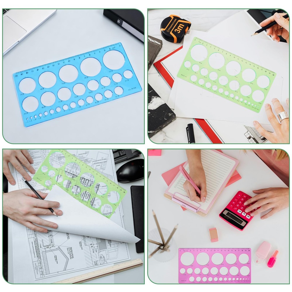 Template Plastic Circle Stencil Multi-Function for Office School Drawing Supply