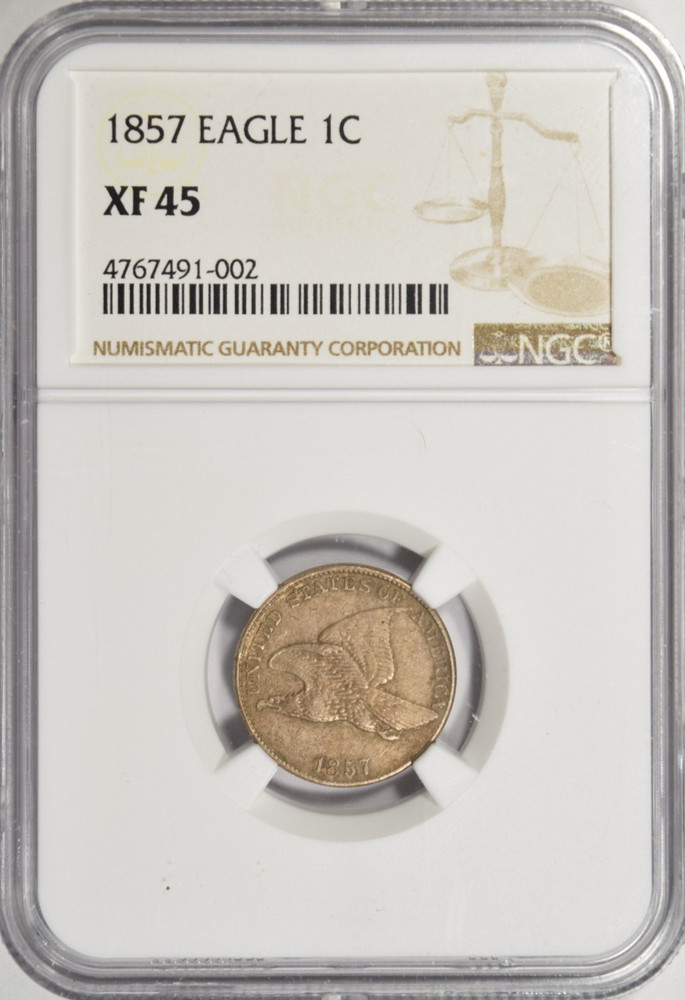 1857 FLYING EAGLE CENT ~ SHARP NGC XF45!