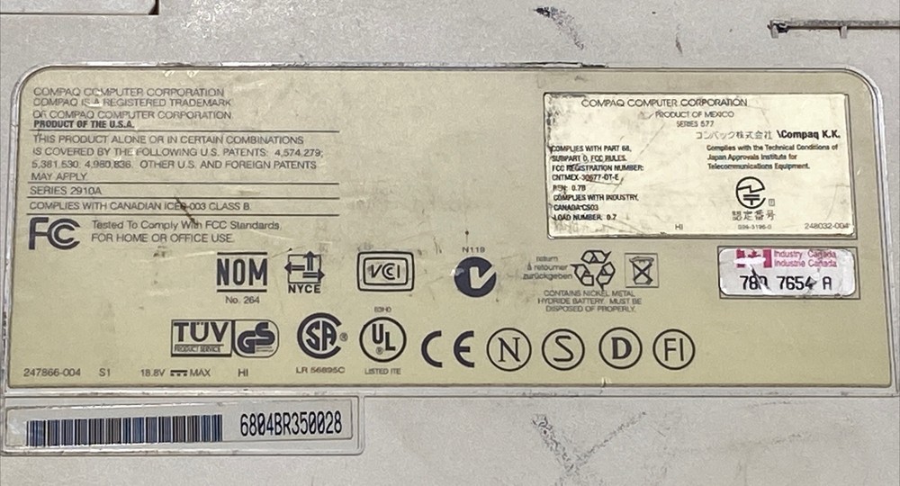 VINTAGE COMPAQ ARMADA 7370DMT LAPTOP COMPUTER - AS/IS