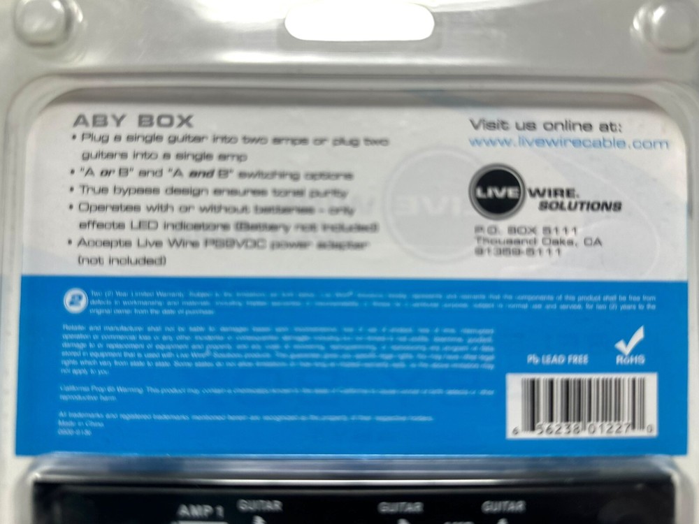 Live Wire Solutions ABY1 Guitar Selector/Combiner Footswitch ABY Box