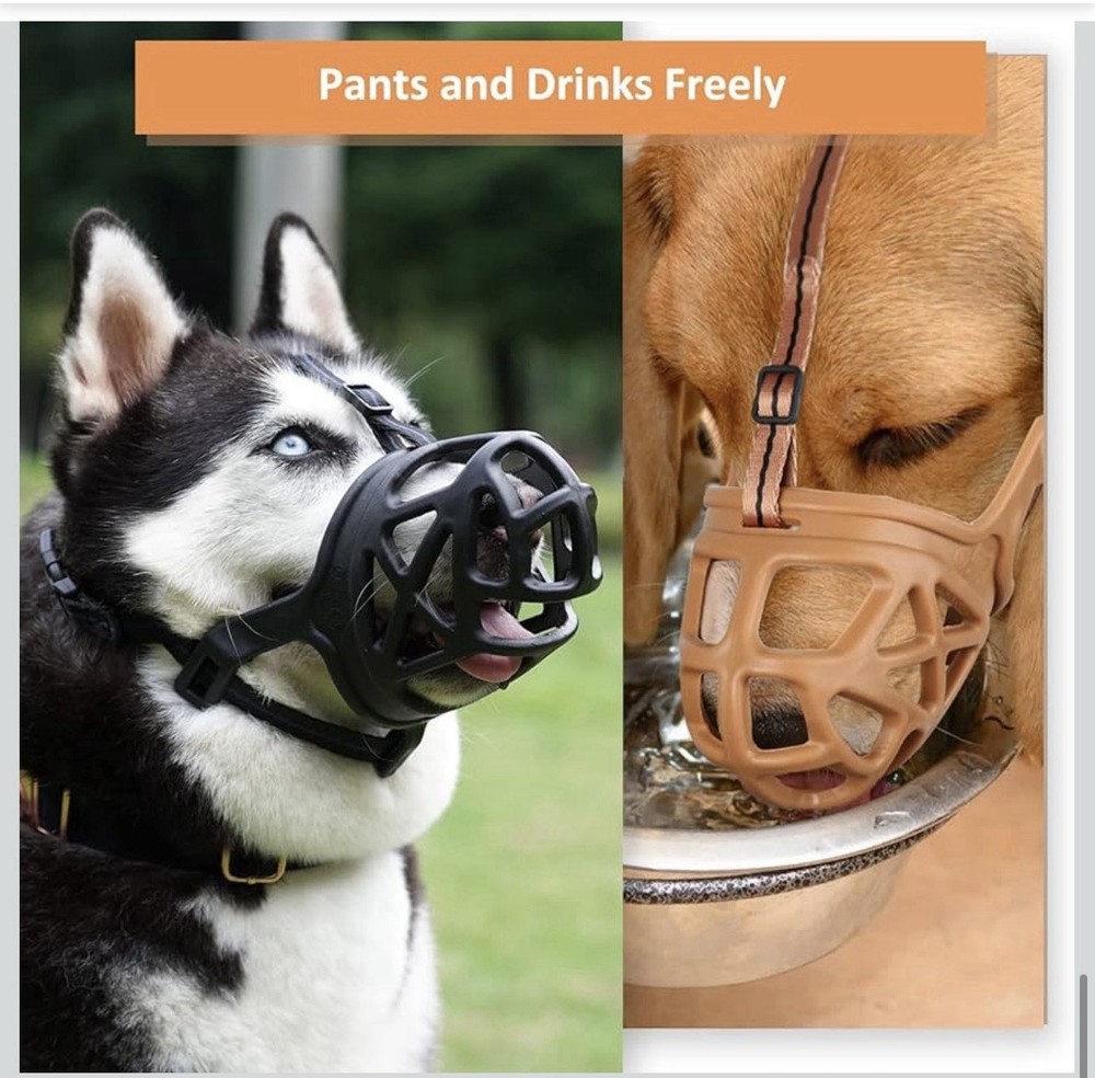 BARKLESS Dog Muzzle, Basket Muzzle Anti Biting Chewing Size 4