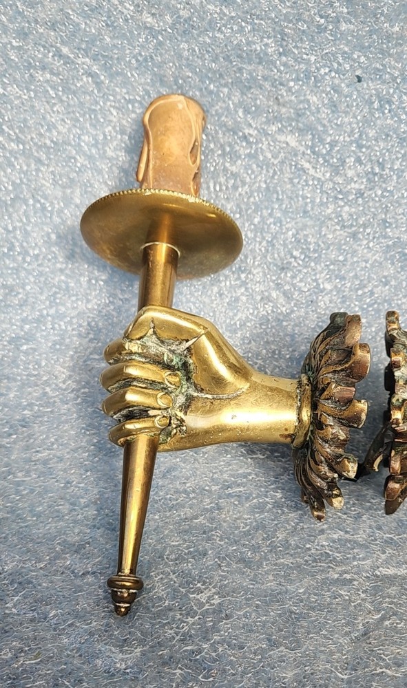 WOW! PAIR BRONZE SCONCES HAND ANDRE ARBUS MAISON CHARLES JOHN DEVOLUY REGENCY
