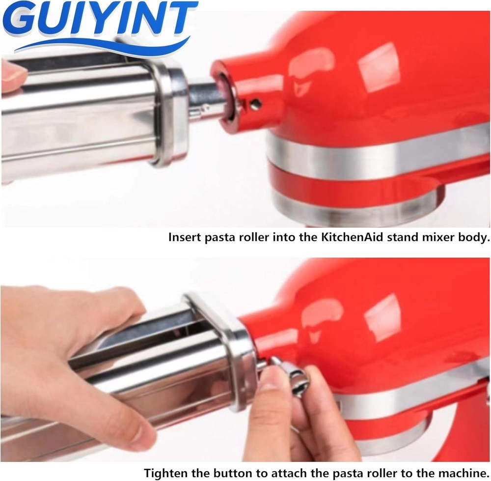 3-Piece Pasta Roller & Cutter Set, Pasta Maker Attachments Set Replacement fo...